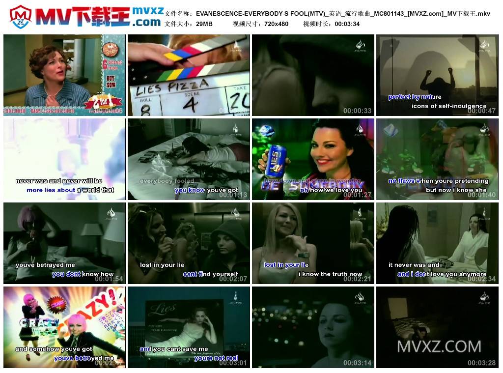 EVANESCENCE-EVERYBODY S FOOL(MTV)_英语_流行歌曲_MC801143